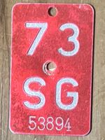 SG 73 - VELONUMMER - FAHRRADSCHILD - PLAQUE DE VELO - SG 73