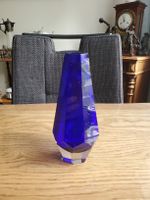 Blaue Mid Century Blockvase