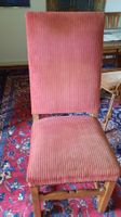 Antiker Fauteuil, Polstersessel dunkelrot mit Samt und Holz