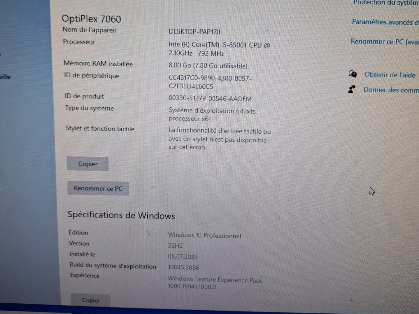 Dell PC: Mini PC Dell OptiPlex 7060 Micro i5 8 Go – Usato da Villars-Ste-Croix venduto da pau_8fls 4
