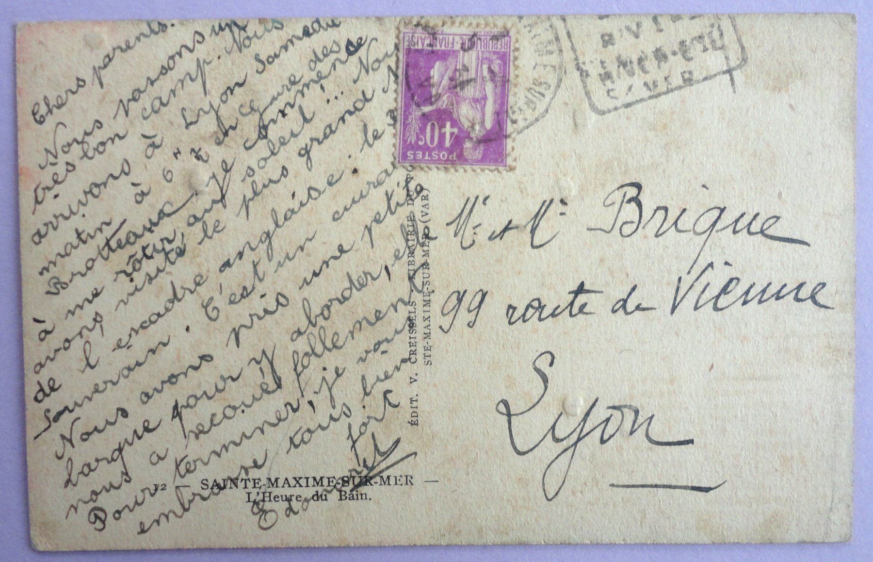 Cartoline postali: Ssinte-Maxime-sur-Mer, L' Heure du Bain – Difettoso da Fétigny venduto da Billy2miny 1