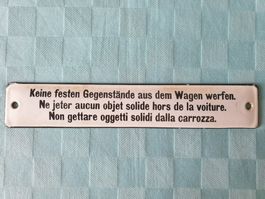 altes Email Schild Zug SBB Wagen