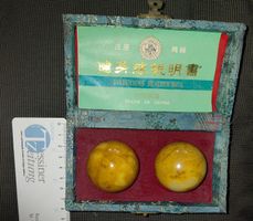 QI-GONG KUGELN gelber Marmor 4.5cm