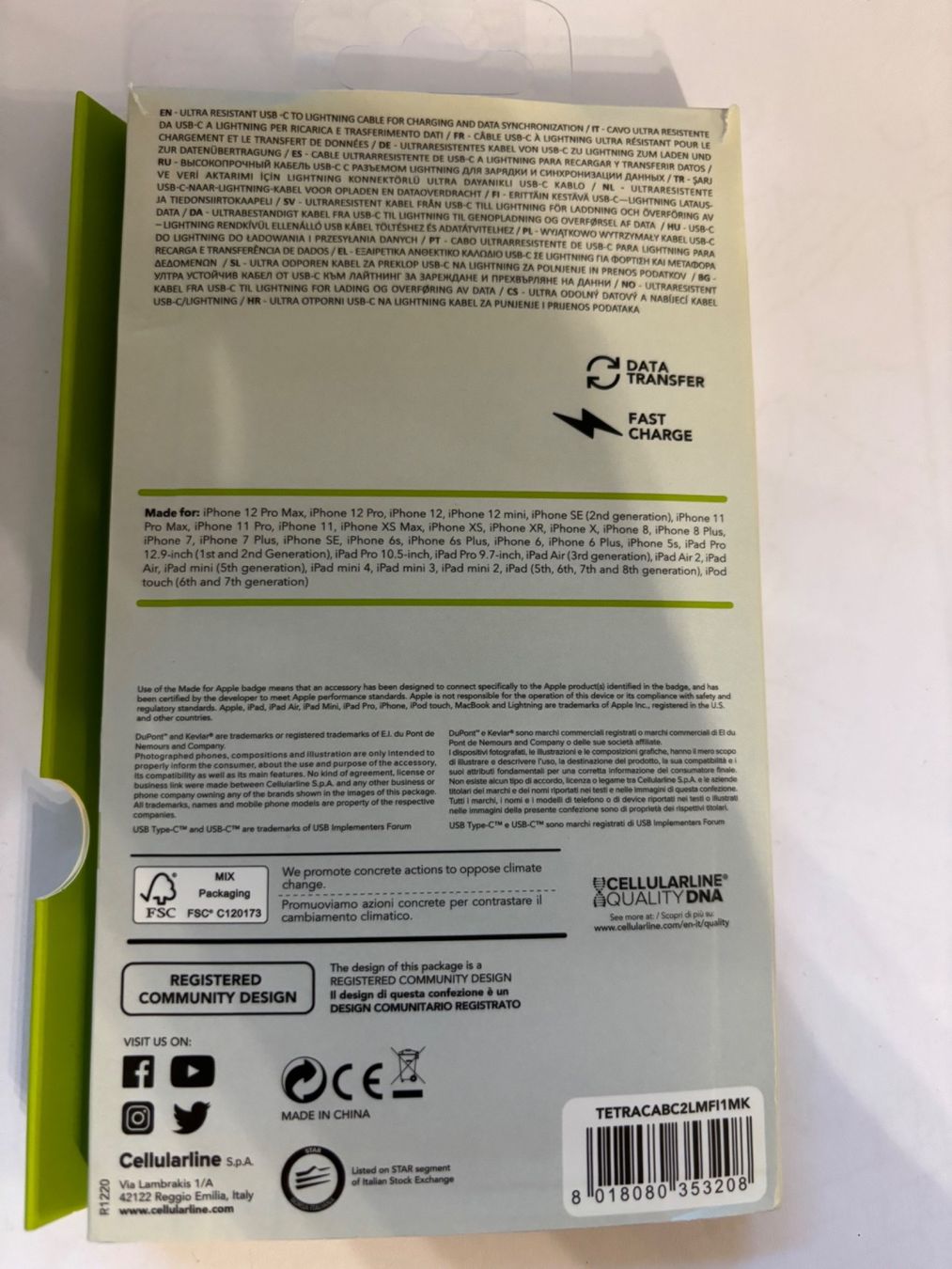 Kabel: Cellularline Tetraforce Kabel USB-C zu Lightning 120cm – Neu (gemäss Beschreibung) aus Aeschi SO von Bluemail 1