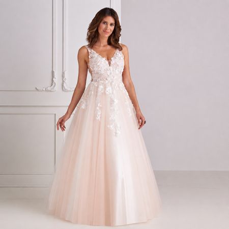 Brautkleid Tüll mit Spitze A-Linie Ivory Grösse 36
