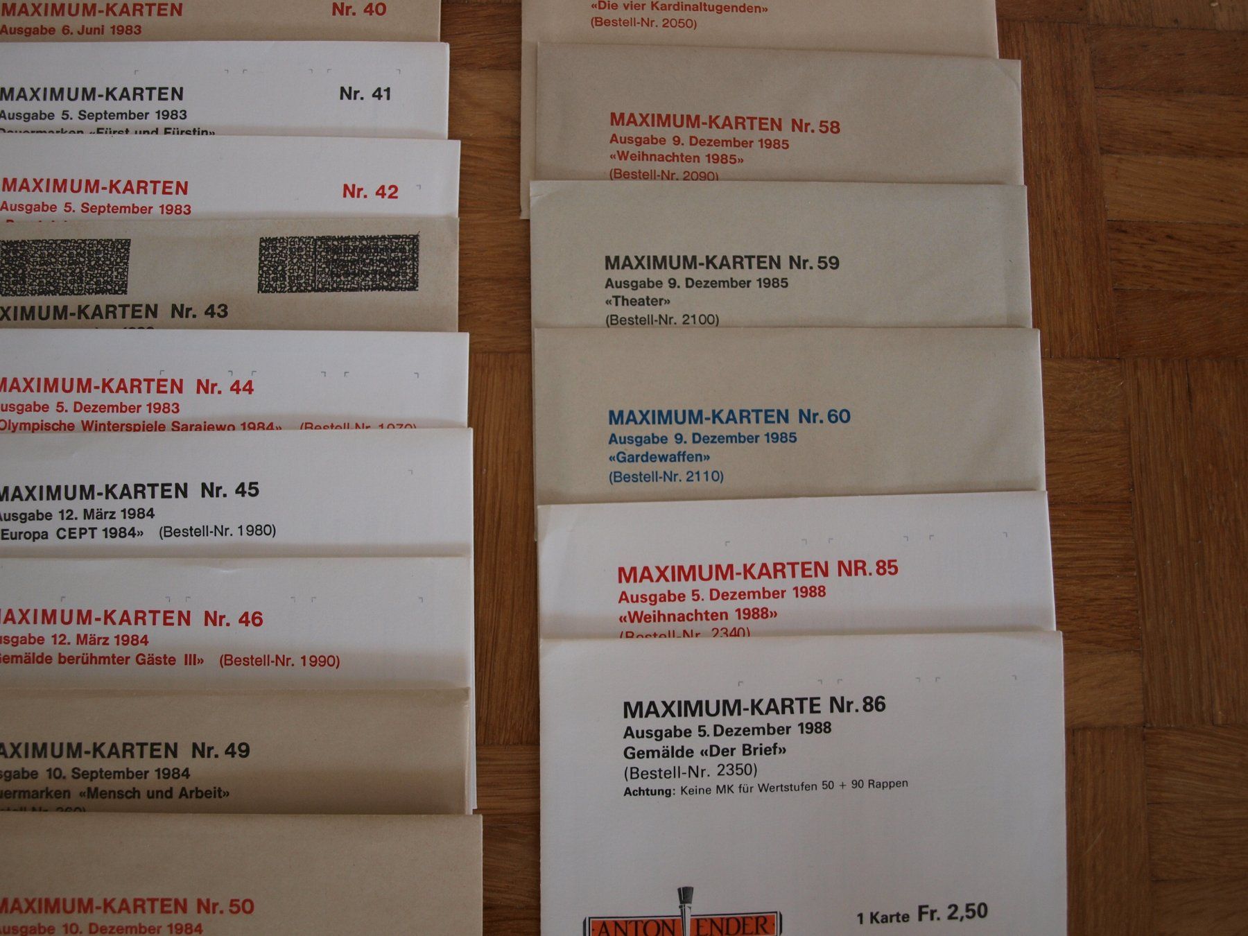 Alle Briefmarken: MAXIMUM-KARTEN Lichtenstein    siehe Bilder – Gebraucht aus Aarau von Marcele0 6
