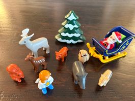 Playmobil Weihnachtsmann mit Schlitten und Tieren, Top!