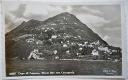 Photo-Postkarte 1938 mit Sicht auf Castagnola und Monte Brè