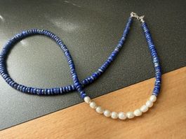 💎 Neue Unikat – Lapislazuli & Süßwasserperlen