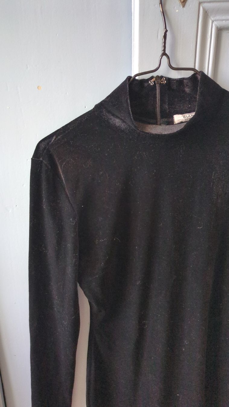 Robe Fourreau Noire En Velours Zara - Taille S 36, Comme Neuve, Hyper Classe