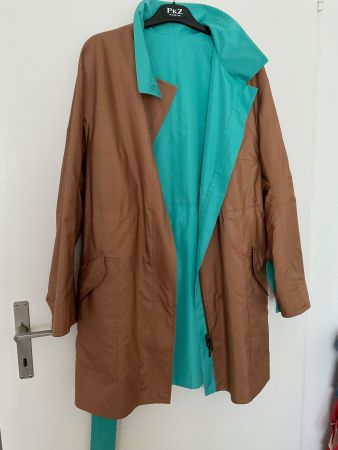 Eleganter AKRIS 100% Seiden Trenchcoat Gr 42/40 Wendbar! NEU