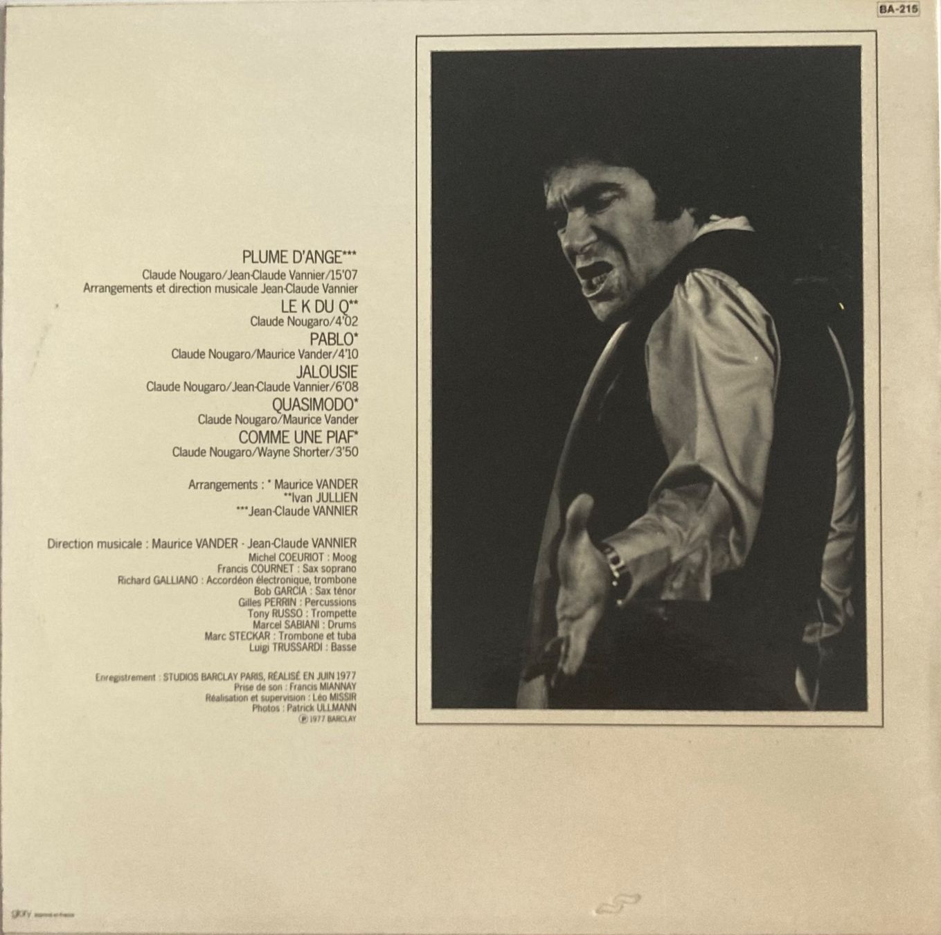 Dischi in vinile: NOUGARO - PLUME D'ANGE – Usato da Poliez-Pittet venduto da Newtown-Records 1