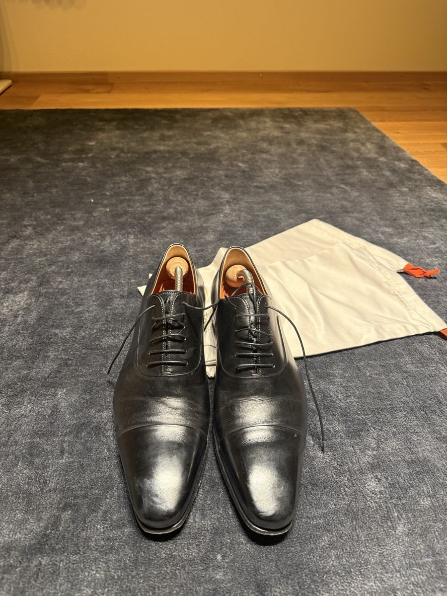Santoni Scarpe da uomo: Santoni Herrenschuhe, schwarz, 8.5 – Usato da Meggen venduto da Pilatus051 3