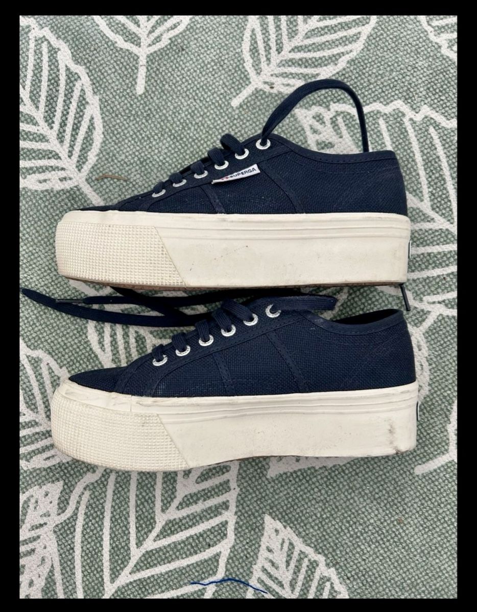 Superga Damenschuhe: Superga Plateauschuhe dunkelblau Gr. 37 – Gebraucht aus Winterthur von Guizza93 2