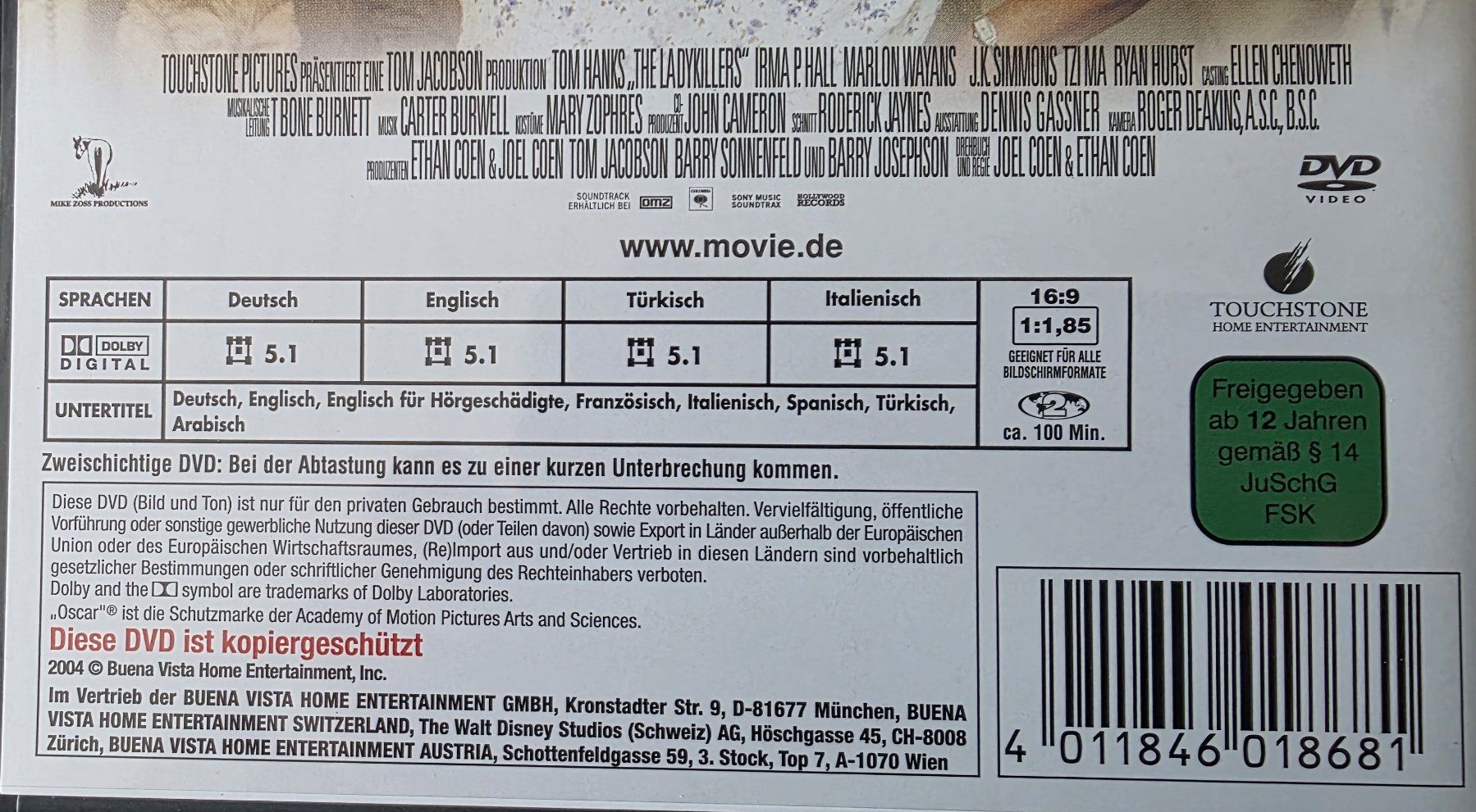 Tutti i DVDs: DVD Ladykillers - Tom Hanks – Usato da Oetwil am See venduto da fineli2 1