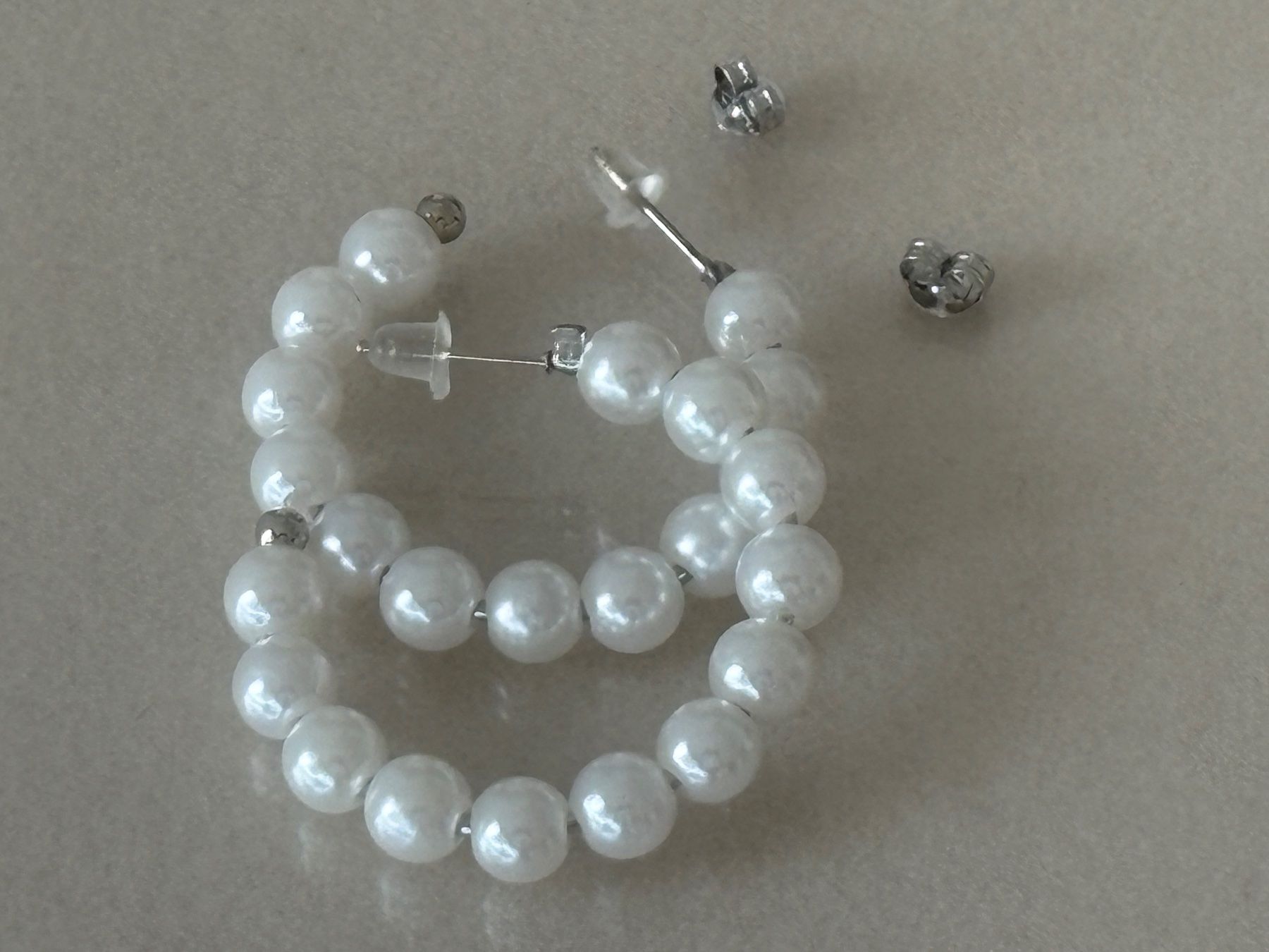 Ohrringe & -stecker: Luxus Elegante Ohrschmuck Ohrstecker Farbe: Silber Kunstperl – Neu (gemäss Beschreibung) aus Biel-Bienne von Roserosse13 3