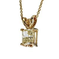 0.64ct Diamant Halskette Fancy Yellow 14kt Gelbgold