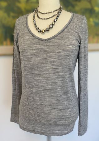 Icebreaker Damen Merino Langarm Shirt V-Ausschnitt Gr M