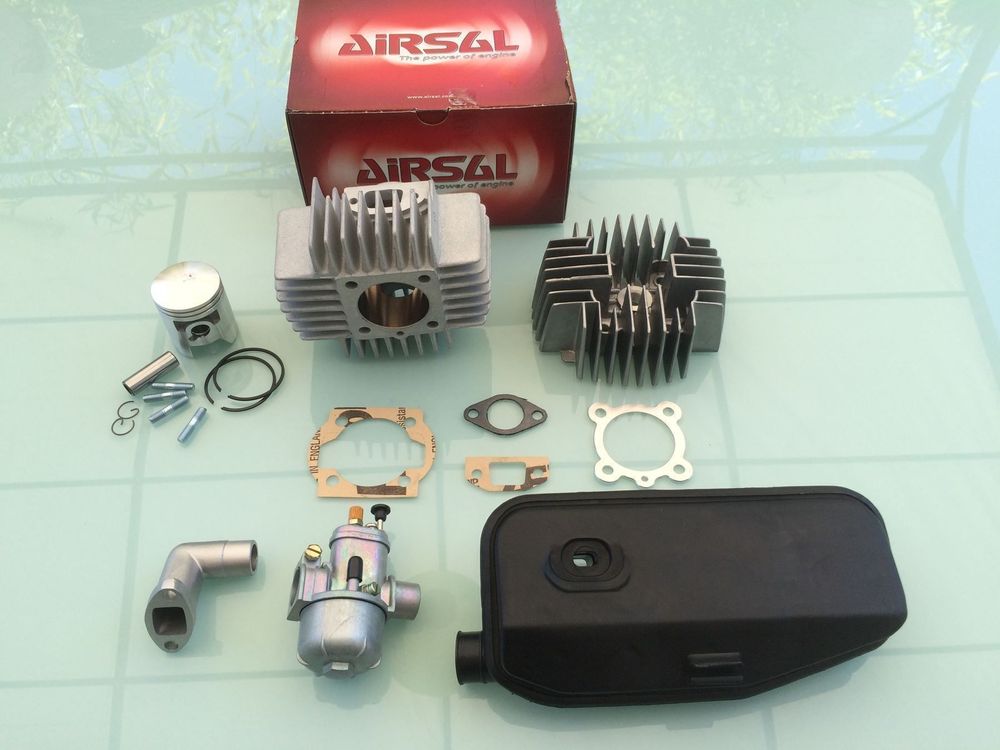 Cylinder Kit Airsal Racing 68.4cc 45mm For Puch Automatic X20 X30 With Short Cooling Fins - Foto 4