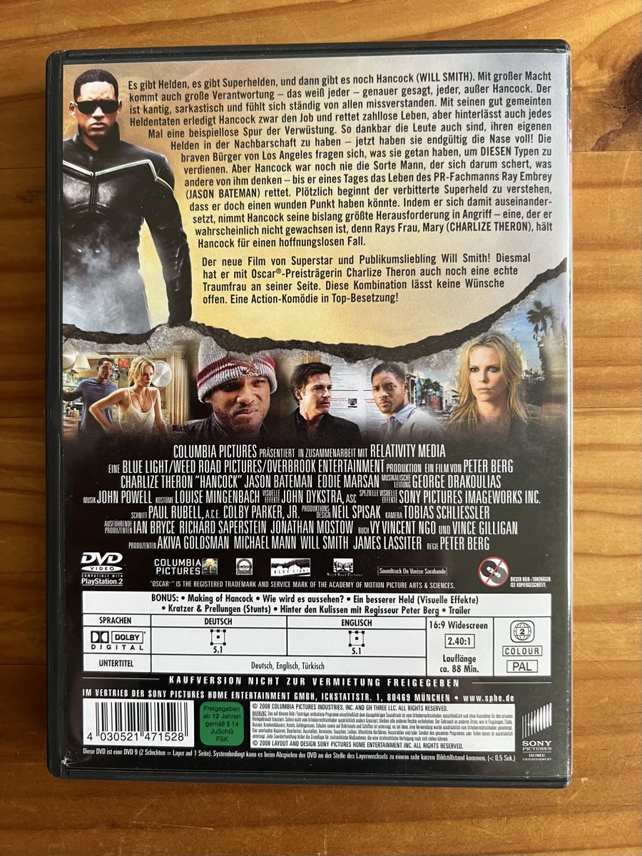 Tutti i DVDs: DVD Hancock mit Charlize Theron – Nuovo (secondo la descrizione) da Kallnach venduto da sta_sy57 1