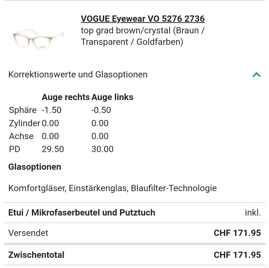 Vogue Occhiali & Lenti: Vogue Brille – Usato da Abtwil AG venduto da Snowqueen23 3