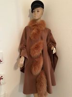 Damen Pelz Poncho aus Wolle und Cachmere