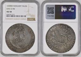 RARE Thaler Hongrie 1650 Ferdinand III AU58