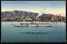 Zürich, Dampfer Helvetia passiert den A