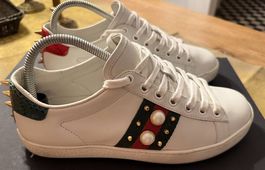 Gucci Ace White Pearl And Spikes GR 36 1/2