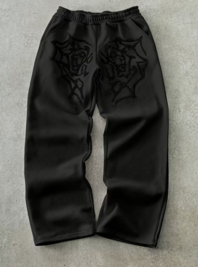 Pantalons: Pantalon de jogging gris avec roses brodées. – Neuf avec emballage d'origine à courtelary par meh_hgx9 2
