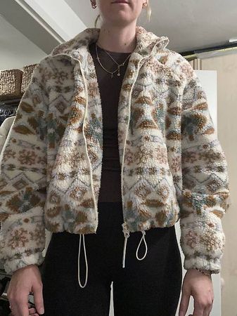 Teddyjacke/ Fleecejacke mit Wintermuster  Gr. M