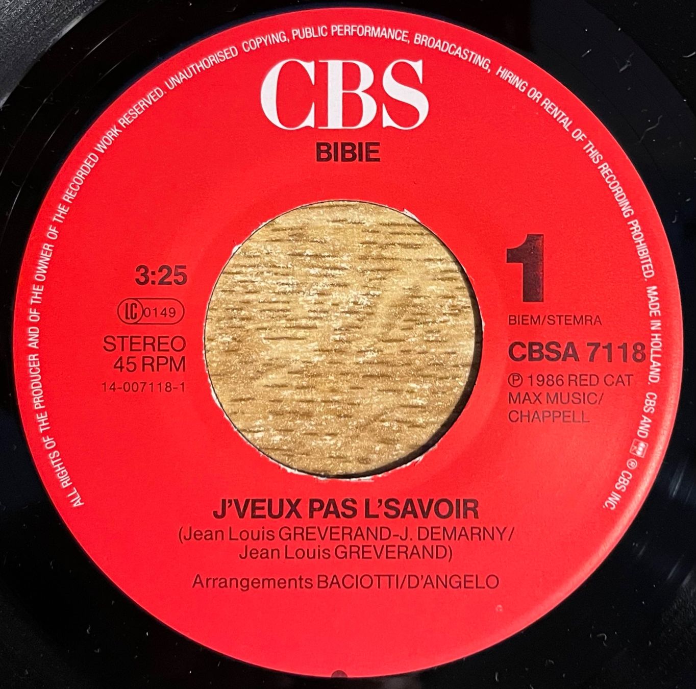 Schallplatten: BIBIE - J'VEUX PAS L'SAVOIR – Gebraucht aus Bussigny von vinyl-pas-cher 2