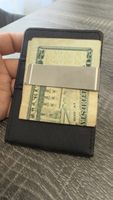Geldklammer Portemonnaie Schwarz Kunstleder guter Zustand