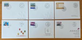 2004, POSTEN 6 ILLUSTRIERTE FDC (HOLZMARKE DABEI)