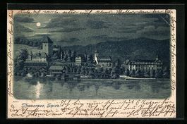 Litho Spiez /Thunersee, Uferpartie bei M