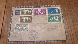 1951 Pro Patria Brief nach USA 6Gramm