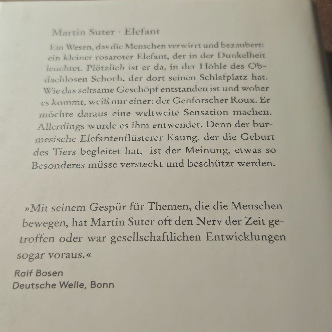 Libri: Martin Suter - Elefant, Roman – Usato da Uster venduto da Sonnenblume212 1