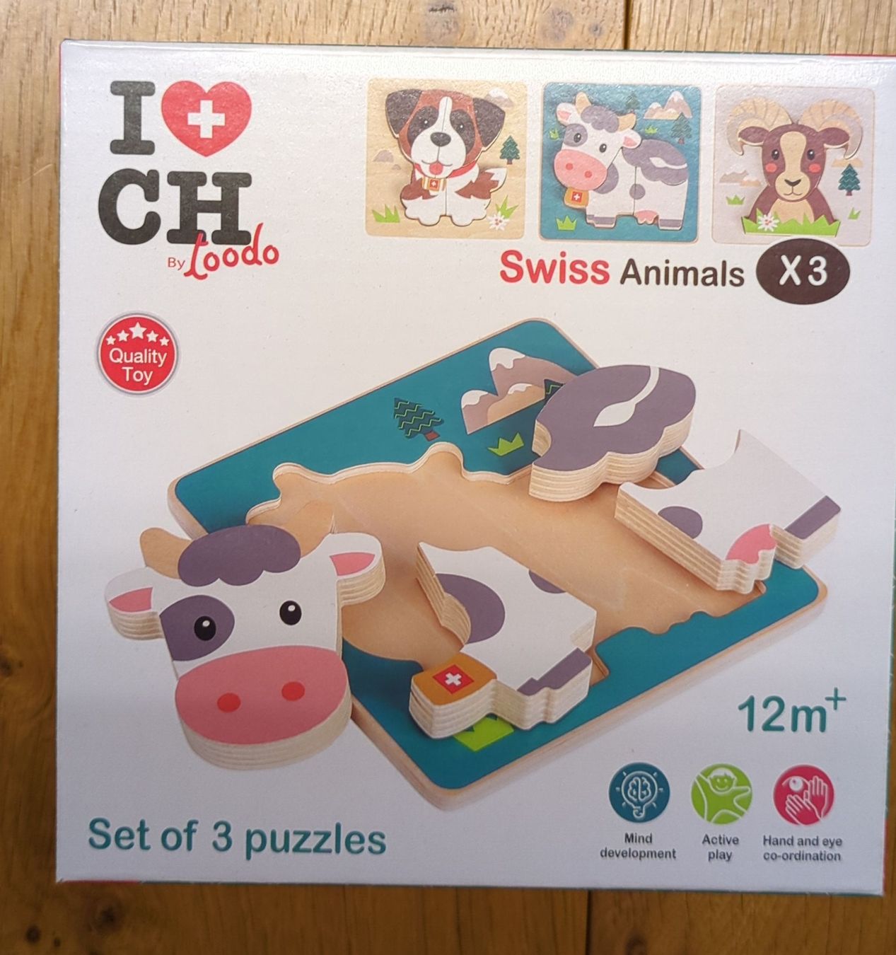 Puzzle: 3er Set Holzpuzzle Schweizer Tiere - Neu – Nuovo e nell'imballaggio originale da Adlikon b. Andelfingen venduto da IlonaSp