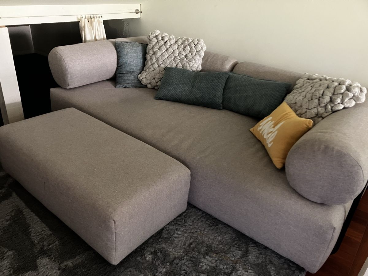Pfister Sofas: Sofa-Element mit Schaukel-Stuhl, hellgrau, guter Zustand – Gebraucht aus Niederhasli von Jolaos 3