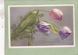 Kitsch Blumen Tulpen Bonne Fête 1935