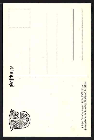 Cartoline postali: Adliswil, Wappen mit Adler und Mühlerad – Usato da Berlin venduto da bartko-reher 1
