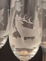 Spiegelau Kristall 6 Champagnergläser Jagdmotiv Set