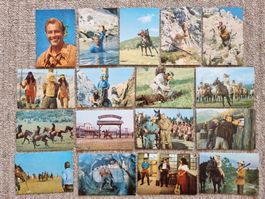 Sammelkarten mit Motiven aus Winnetou-Filmen