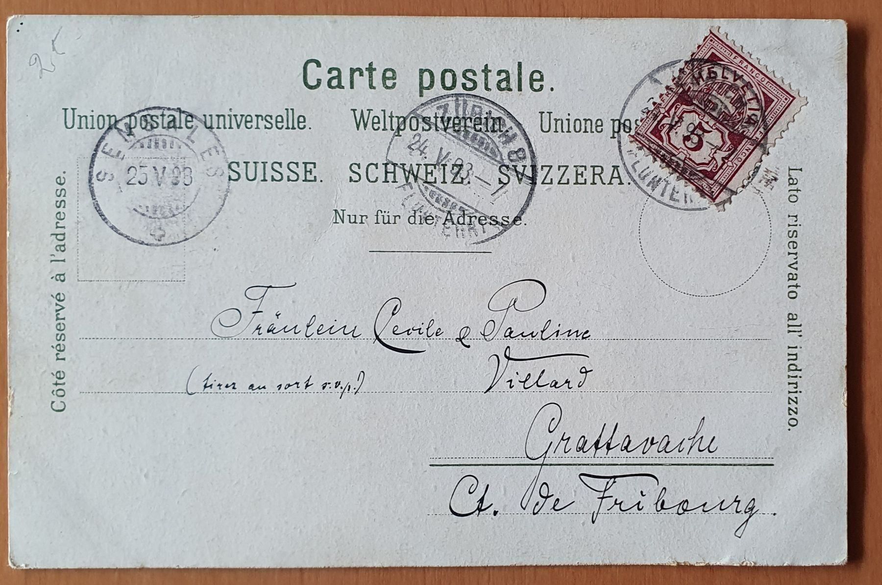 Cartoline postali: Zürich-See mit Uto  1898 – Usato da Kreuzlingen venduto da Rschweiz1 1