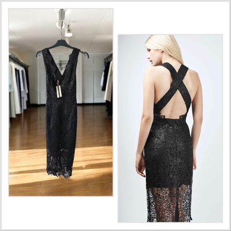 Elegantes schwarzes Spitzenkleid Gr. 34 NEU