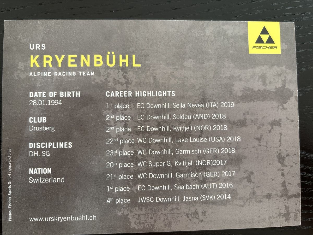 Autografi: Urs Kryenbühl – Usato da Uetendorf venduto da hoisle 1