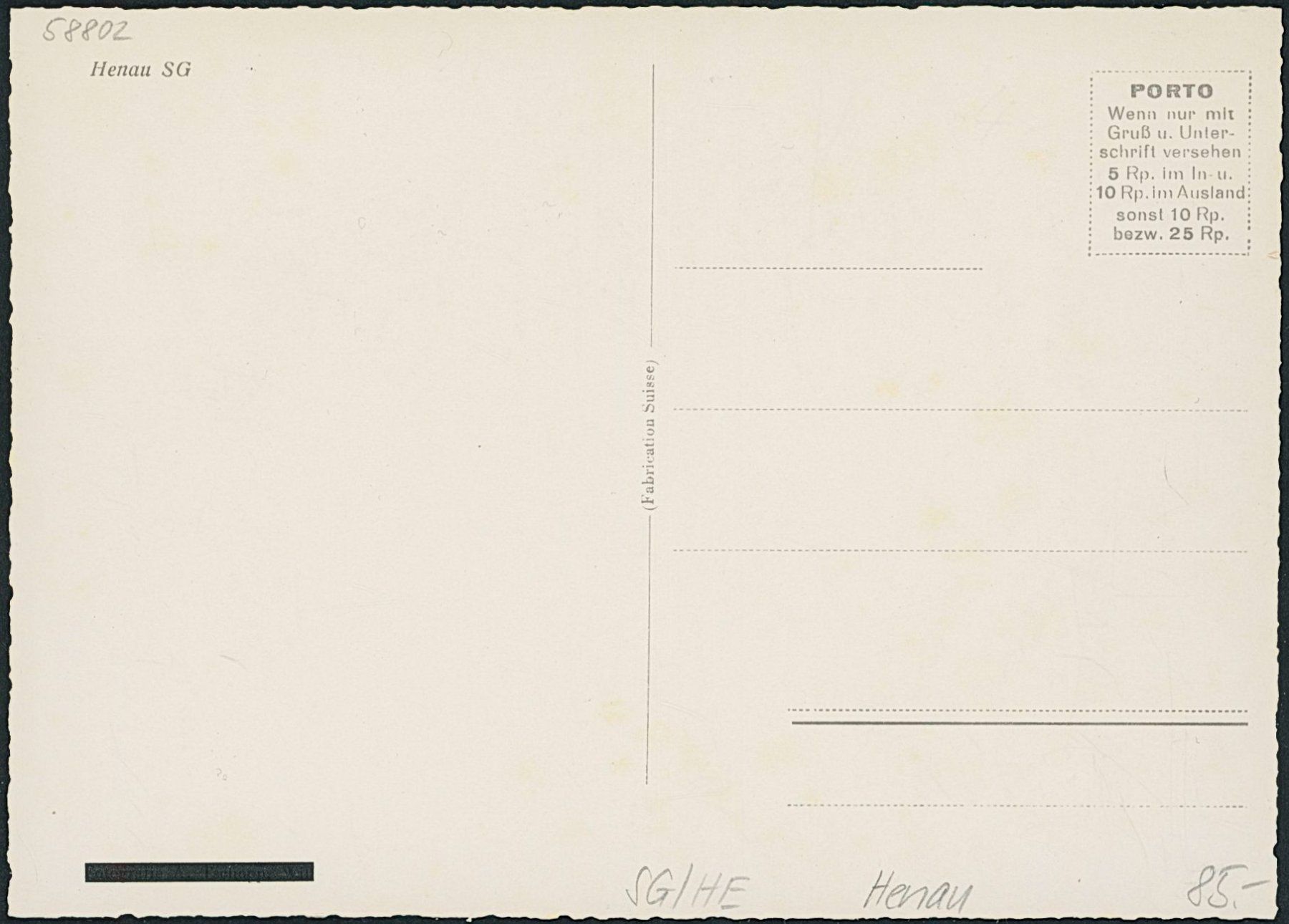 Cartoline postali: SG Henau – Nuovo (secondo la descrizione) da Schindellegi venduto da stationary 1