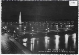 Geneve la nuit - La Pont du Mont Blanc