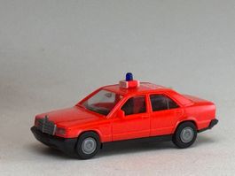 VE1- Herpa <mercedes 190 E Feuerwehr Tagesleuchtfarbe