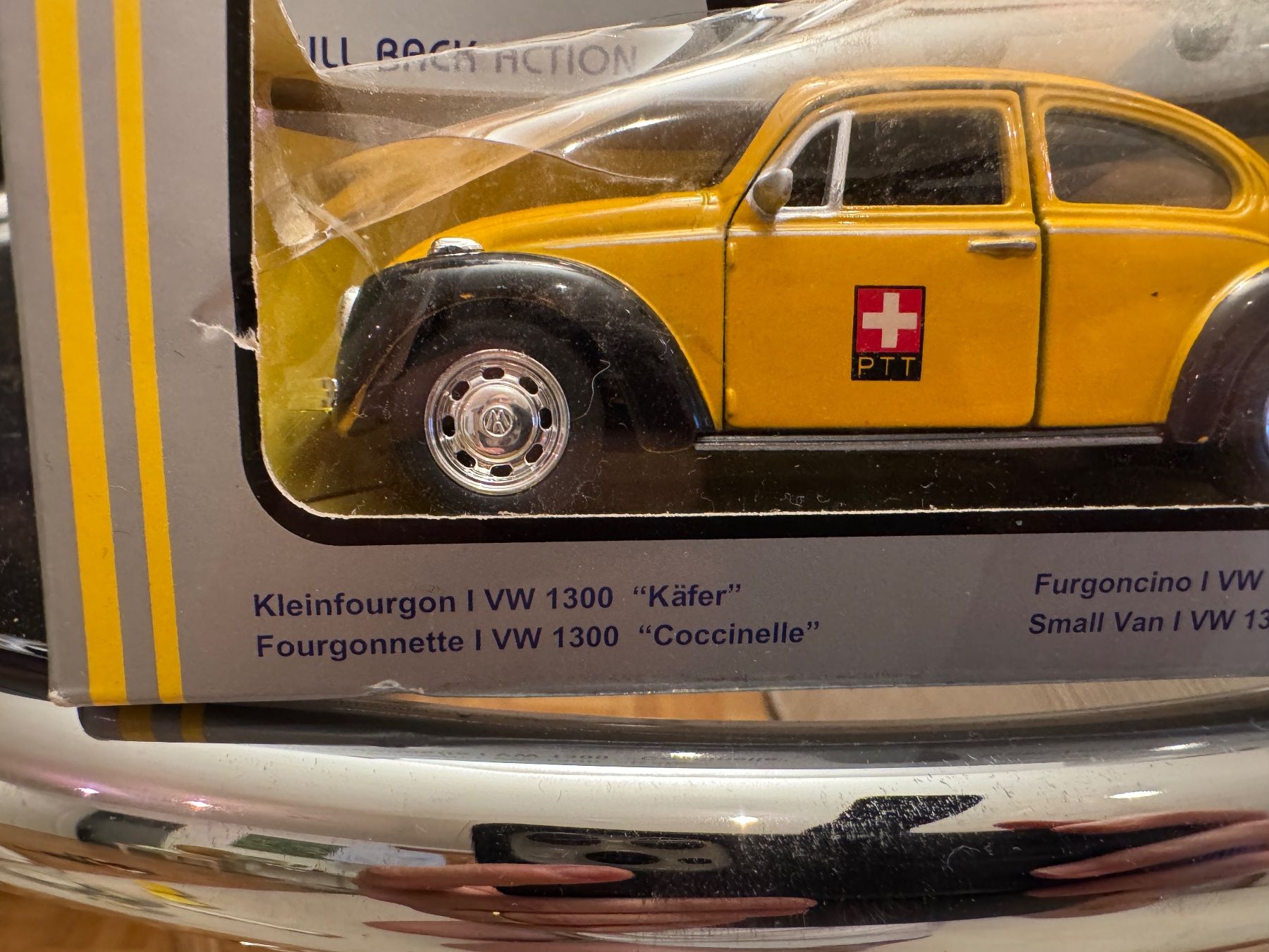 Volkswagen Modellini d'auto: PTT VW 1300 "Käfer" pull back action – Nuovo e nell'imballaggio originale da Zumikon venduto da Camcam5678 5